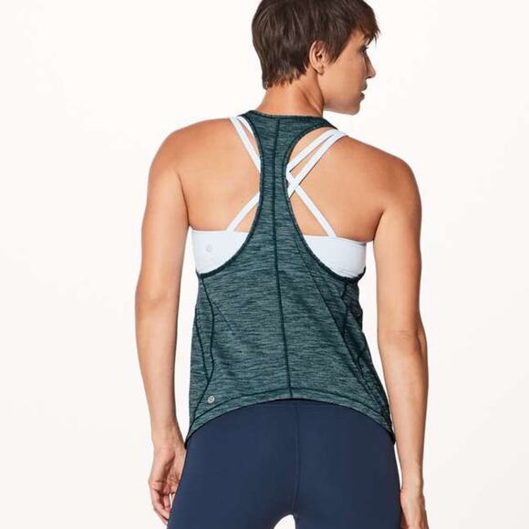 Lululemon Train Times Tank Top Heathered Nile Blue Size 8 - Picture 2 of 5
